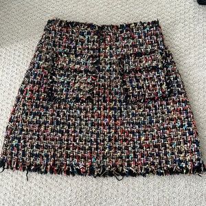 Gold Multi Color threads Tweed Skirt